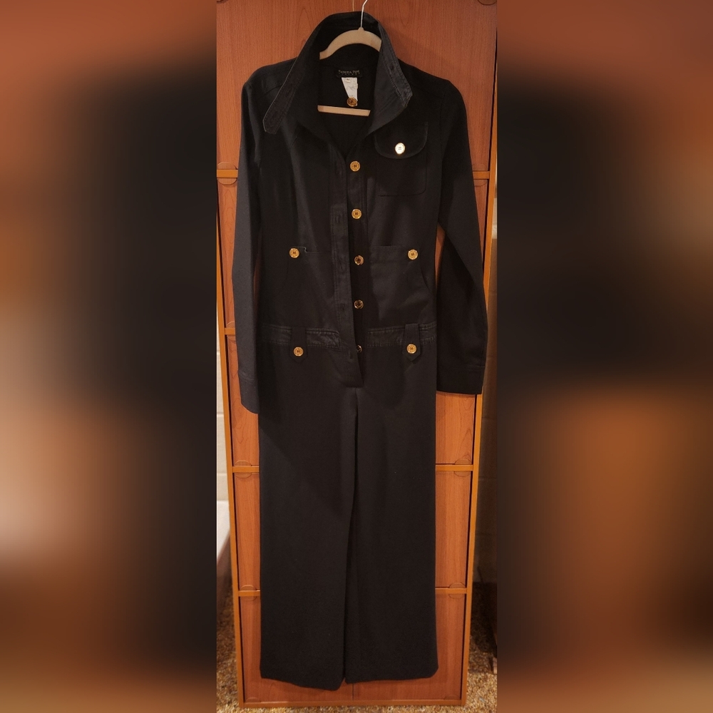 Patrizia Pepe Black Jumpsuit with Full Length Design and Utilitarian Style